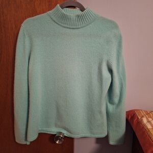 Pursuits LTD. Women's Light Blue-Green 100% Cashmere Mockneck Sweater Size L